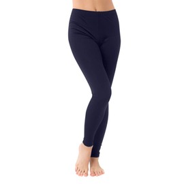 Undercover Waterwear Women’s High Waisted Long Swim Leggings- UPF 50+ Athletic Leggings Cover Up – Plus (Navy L)