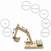 Manual DIY Model Toy Hydraulic Wooden Excavator Assembly Model Set