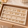 Velvet Jewelry Organizer Tray with Removable Dividers for Rings, Earrings,
