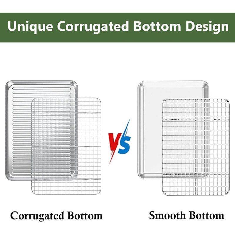 ROTTAY Baking Sheet, Half Sheet Pan with Cooling Rack Set