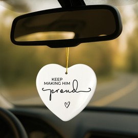 Keep Making Him Proud Memorial Ornament – Heartfelt Remembrance Gift for Loss of Dad, Grandfather or Loved One – Bereavement Keepsake – Acrylic Heart Ornament with Gift Box