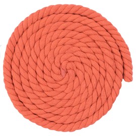 Natural Twisted Cotton Rope - Soft But Strong - Assorted Colors - 1/2 Inch Diameter (Orange, 50 Feet)