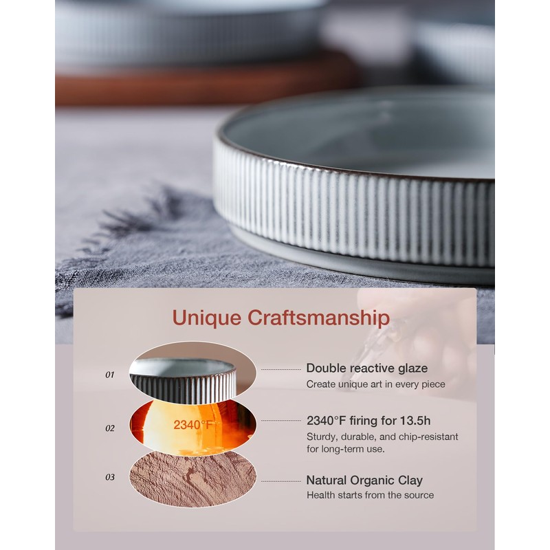 famiware Star 7.5" Pasta Bowls Set, Salad Bowl Set of