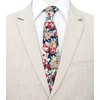 BELLUNO Floral Skinny Tie for Men, Slim Flower Tie for