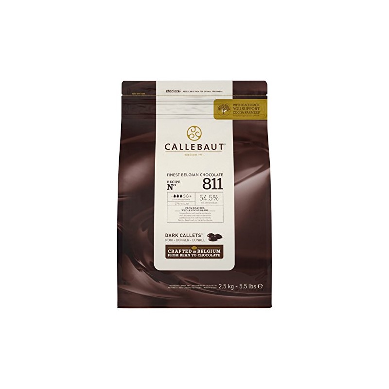 Callebaut No 811 Finest Belgian Dark Chocolate Callets Couverture 54.5%