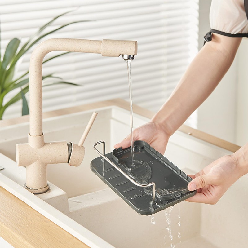 XFLYP Utensil Holder Cutlery Drainer Sink Caddy, 4 Compartments with