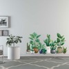 Buer Homie Wall Stickers, Green Plants Decals, Potted Plants Pattern