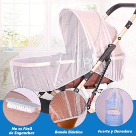 COREMOON Mosquitera para Cochecito Bebe,Redes para Insectos de Cochecito con Bolsa Almacenamiento,Mosquitera para Cochecito Bebe Portátil Transpirable (Blanco)