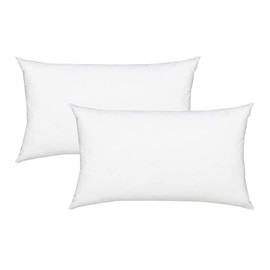 Fennco Styles 100% Polyester Fiber Pillow Filler Insert, White (Rectangular 11"X15", 2-Pack)