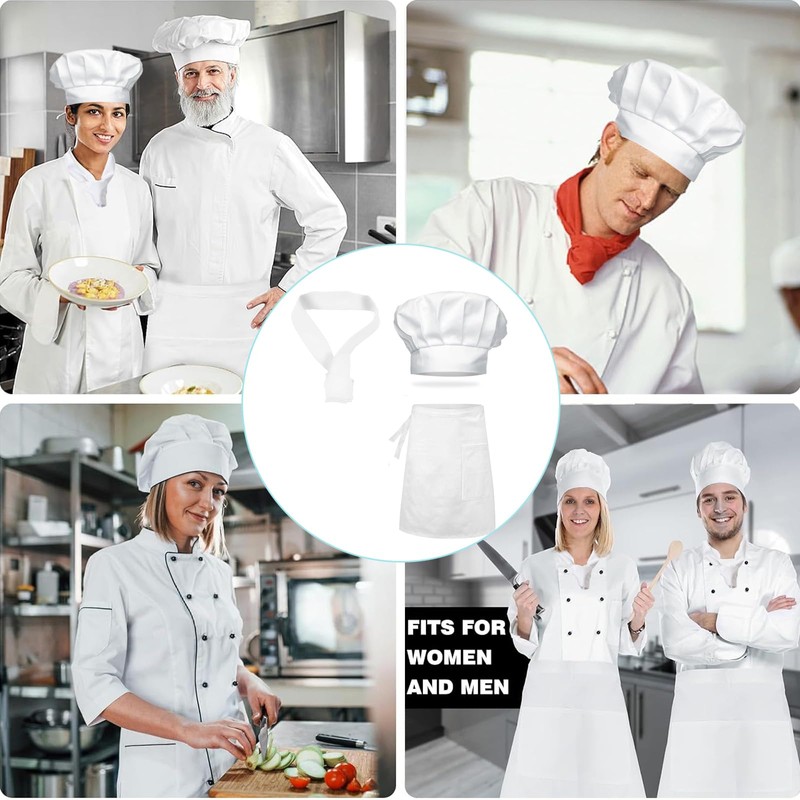 VZFIT Chefs Hat Set - Multifunctional 3 Piece Chef Set