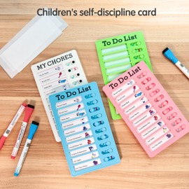 Chore Chart Board for Kids with Adhesive Pads,Kids ADHD to Do List.Helping ADHD Plan Household and Work tasks.4 Planner Boards, 4 Marker
