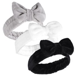 FOMIYES Face Wash Headband Set 3 Pcs Makeup Spa Headband for Women Girls Skin Care Bowknot Elastic