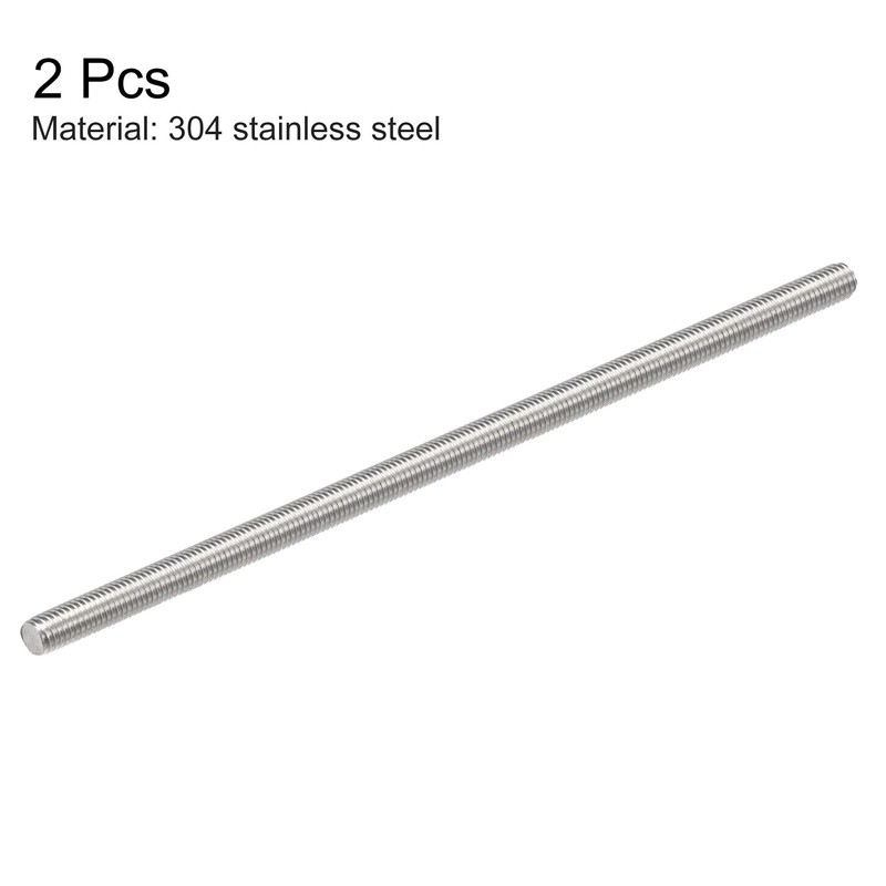 sourcing map 2Pcs M6 x 150mm Fully Threaded Rod 304
