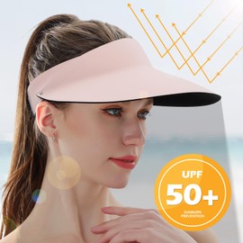 MK MATT KEELY Sun Visor Cap Women Wide Brim Golf Visors Ladies One-Piece Lightweight Running Hat with UV Protection(2PCS)