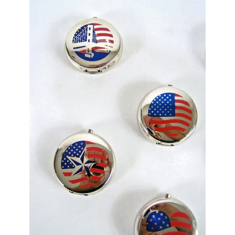 Ashtray Small Red White & Blue Pocket USA Patriotic Flip