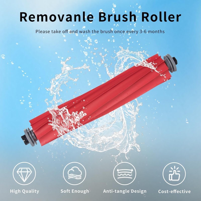 Rubber Main Brush Replacement Compatible for Roborock S7, S7MaxV, S7Max