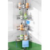 HAMITOR Shower Caddy Tension Pole: Rustproof Quick Install Corner Bathroom