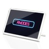 Classic Rectangle Magnet with Stand - Neon Sign Design Rhodes