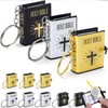 FREESOOTH Mini Bible Keychain, Tiny Miniature Real Bibles Key Chains