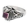 Sterling Silver Square Garnet Poison Locket Box Ring Size 6(Sizes