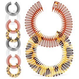 Outanaya 10pcs Flexible Circle Hair Combs Comfortable Stretch Hairbands for Women and Girls Easy to Use for Daily Wear and Special Occasions