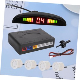 Gatuida 1set Probe Reversing Led Parking Sensor System Car Parking Warning Digital Display for Safe Maneuvering White