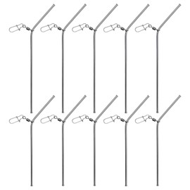 Pack of 10 Fishing Anti-Tangle Boom, Anti-Tangle Boom Sleeves Fishing Set 9/12 cm Tube, Anti-Tangle Fishing Accessories, Metal Tube Small with Swivel Curved Accessories for Feeder Fishing Ground