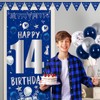 14th Birthday Decorations for Boys Girls, Blue Silver Happy 14th