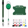 Trio Green ID Card Holder Name Plates with Lanyards Badge