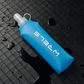 Soft Running Water Flask Soft Flasks Collapsible Soft Water Bottles Small BPA-Free for Sports Hiking Hydration Pack 5oz/8oz/17oz(BLACK,17oz*2)