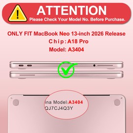 DONGKE Compatible with MacBook Neo 13 Inch Case 2026 A3404 A18 Pro chip & Touch ID, Plastic Hard Shell with Keyboard Cover, Screen Protector & Dust Plugs, Colorful Leopard
