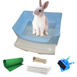 Tfwadmx Rabbit Litter Box, Large Bunny Corner Toilet Potty Trainer with Drawer Bigger Pet Pan for Adult Guinea Pigs, Chinchilla, Hamster, Hedgehog and Other Animals