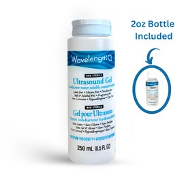 Wavelength CL Clear Multi-Purpose Ultrasound Gel Transmission Gel. Pack of 1. 250ml/Bottle. Hypoallergenic, Non-Greasy, Premium-Quality. Bonus 2oz Bottle Included. Made in Canada. (1).