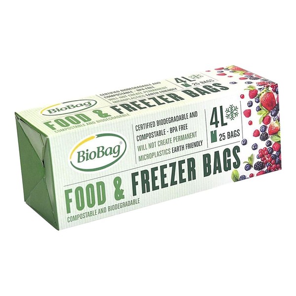 25 BioBag Eco Food & Freezer Bags 4L