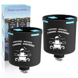 Huntury Kayak Cup Holder with Rubber Tabs, Fishing Tool and Lures Storage, Kayak Water Bottle Holder, Kayak Drink Holder, Tracck Mount Accessories, Track Mount Gear, Pack of 2