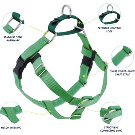 Freedom No Pull Dog Harness | Adjustable Gentle | Comfortable Control for Easy Dog Walking | for Small Medium and Large Dogs | Made in USA | (Neon Green, XS (Chest 14"- 19"))
