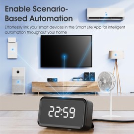 YIFAN Tuya Zigbee Hub Gateway, Smart Home Bridge Hub with Type-C Port and Time Display, Work with All Tuya ZigBee Smart Products, Compatible with Alexa/Google Assistant, 2.4 GHz, Black