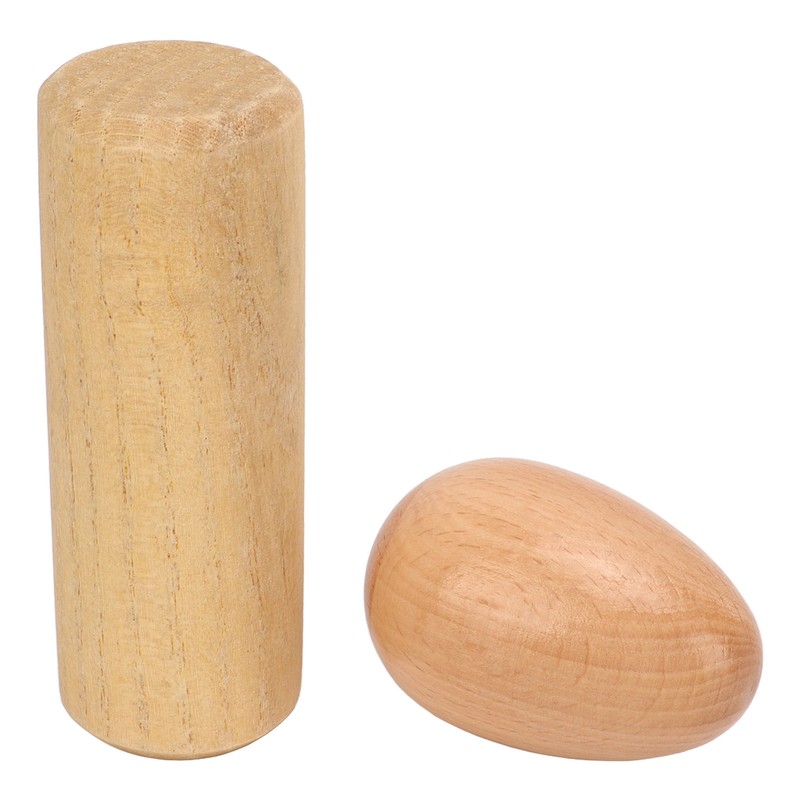 2PCS Wood Egg Shaker Natural Safe Musical Hand Percussion Instrument