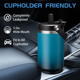 30oz Stainless-steel Tumblers with Lid and straw - Top Handle, Silicone Boot & Bottle Strap Sleeve, 30 oz Insulated Water Bottles that Fits in Cup Holder, Travel Coffee Tumbler Keep Cold 36h/Hot 12h