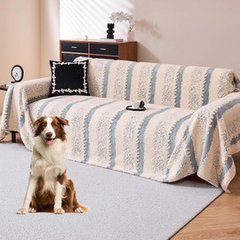 Yajue Sherpa Fleece Couch Cover for 2 Cushion Sofa, Gray, 71" x 118" – Pet Proof Sofa Covers, Heavy Duty, Scratch Resistant, Pet Friendly Furniture Cover – Easy Install, Machine Washable