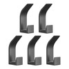 Rixotix 5 Pack Black Coat Hooks,Durable Wall Mounts for Coats,Bags,