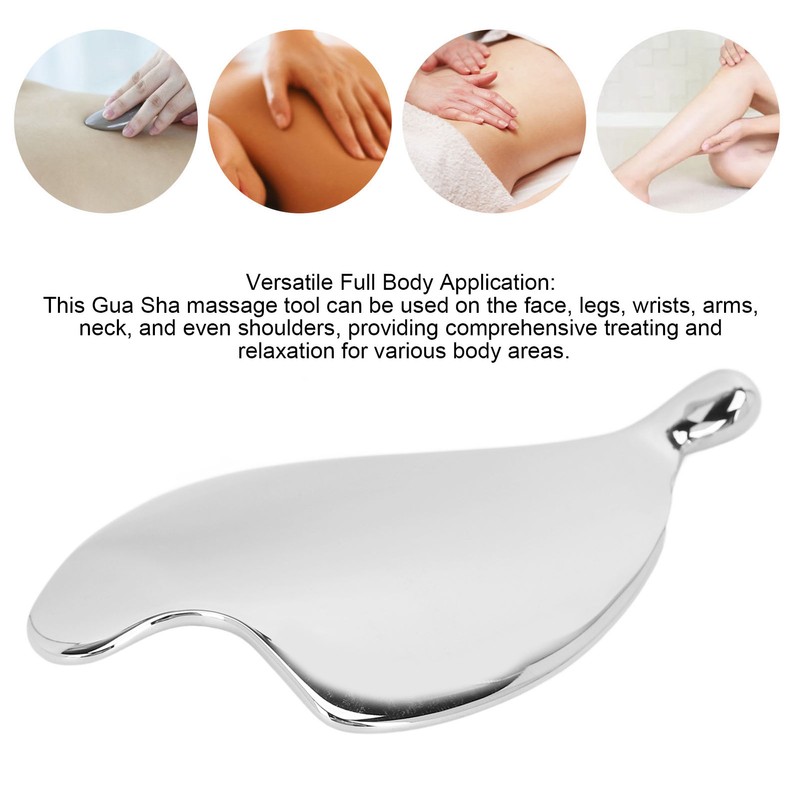 Stainless Steel Gua Sha Board Puffiness Reduction Lymphatic Drainage Heart