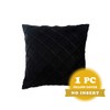 PLWORLD Black Throw Pillow Covers 18x18 Inch, Pleated Decorative Soild