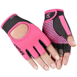 Fitness Gloves, Anti-skid Gel Pad GYM Training Gripper Gloves Callus Guard Workout Yoga Weight Lifting Running Half Finger Cycling Gloves Summer Driving Gloves Camping Mountain Road Bike Mittens