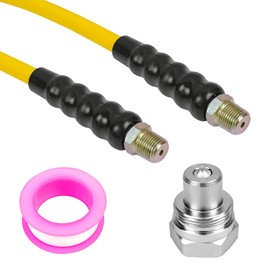 AMZCNC 10' 10000psi High Pressure Hydraulic Hose CH-604 Coupler 3/8" Thread Hydraulic Hose Assembly,1/4" ID x 10 ft