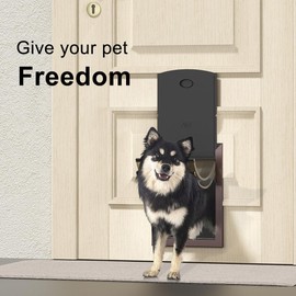 Aluminum Doggie Door with Two Magnetic Flaps, Medium Dog Door for Interior and Exterior Door, Pet Door for Small Dogs Up to 40 lbs