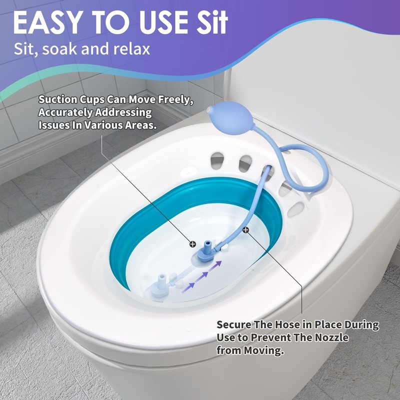 FRECHMOON Sitz Bath for Toilet Seat, Hemorrhoids and Postpartum Care,