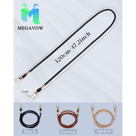 MEGAVOW Schulterriemen Schultergurt Taschengriff für Schultertasche Umhängetasche Cross-Body Tasche, PU Lederriemen Taschenhenkel Handtaschen Gurt, Schwarz, 120cm