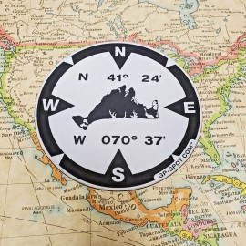 Martha's Vineyard, Massachusetts GPS Magnet - Reflective Vinyl GPS Marker Magnet