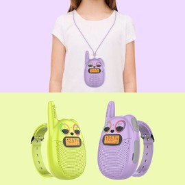 Qniglo Walkie Talkies for Kids Rechargeable 2 Pack,Christmas Birthday Gifts Toys for Age 3-12 Boys Girls, Long Range Kids Walky Talky with FM Radios for Family Kid Adventure Camping Hiking Spy Games